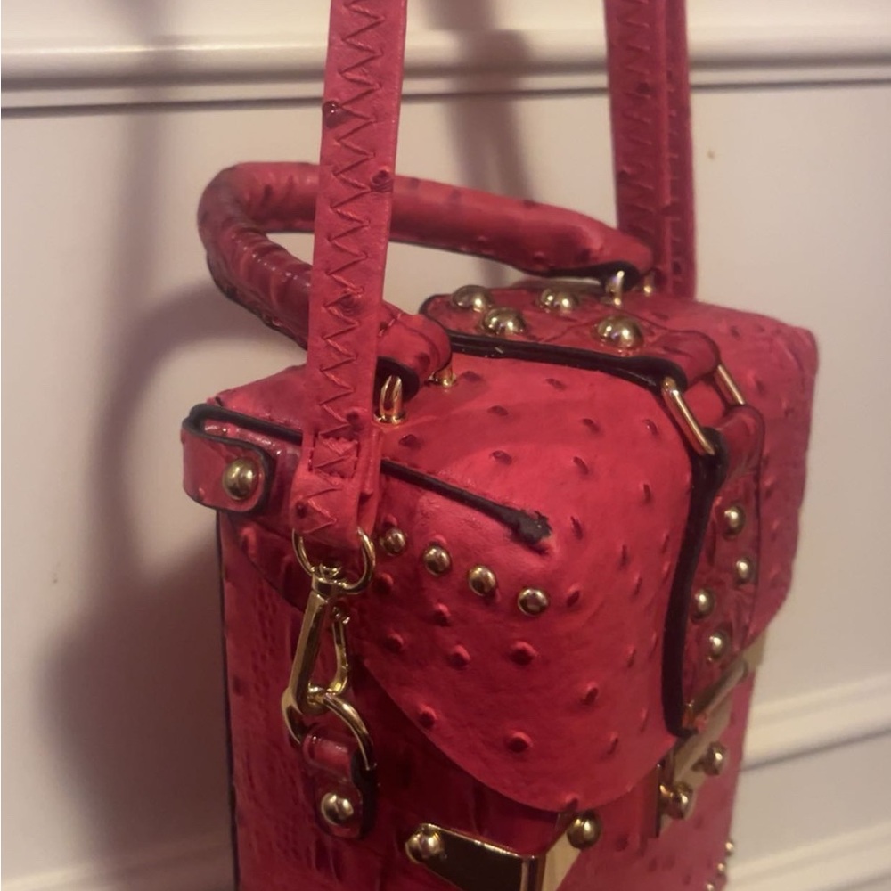 Elegant Pink Studded Crossbody Bag - Picture 2 of 6
